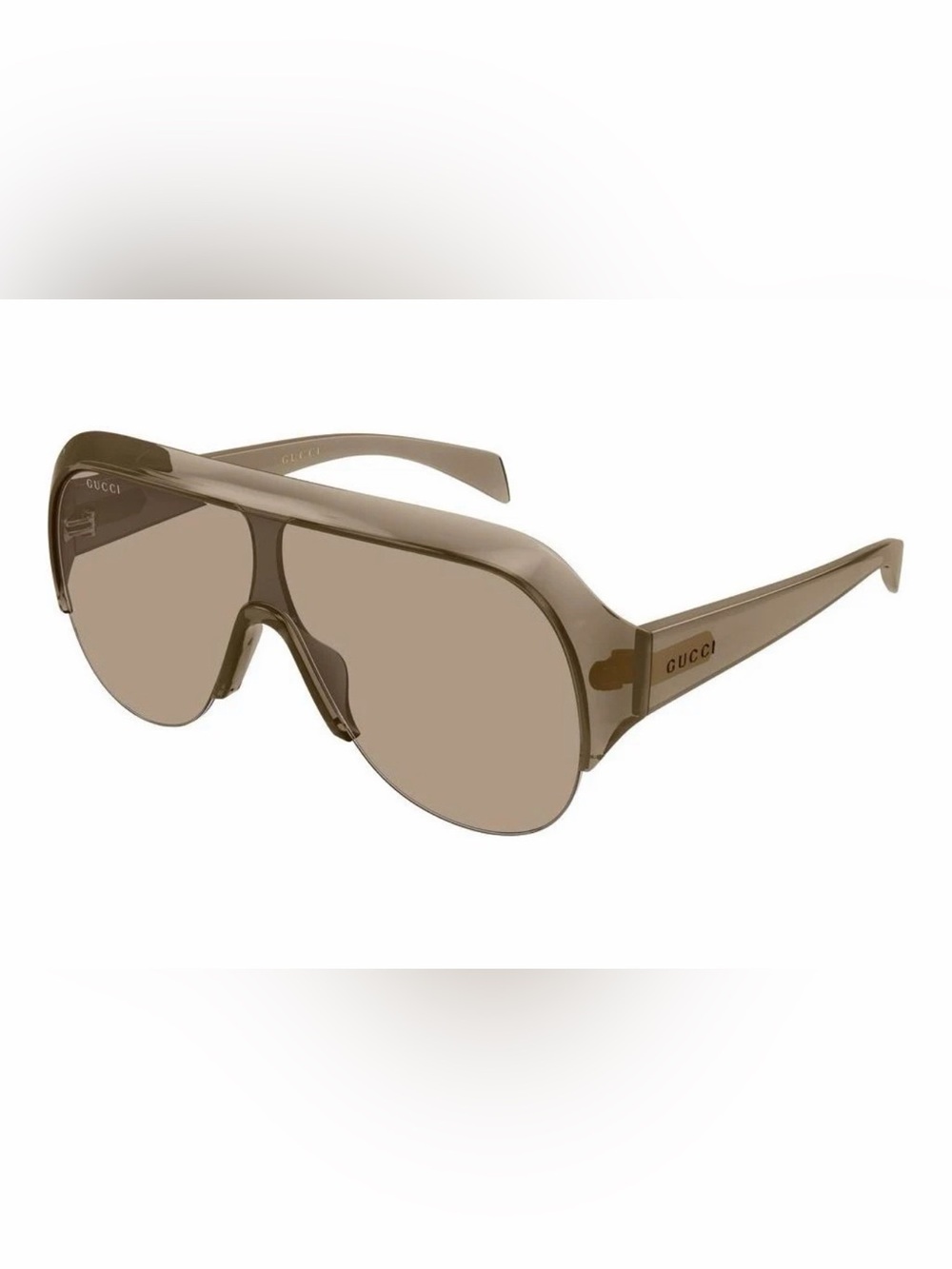Gucci Translucent Brown Shield Visor Sunglasses - Picture 2 of 3